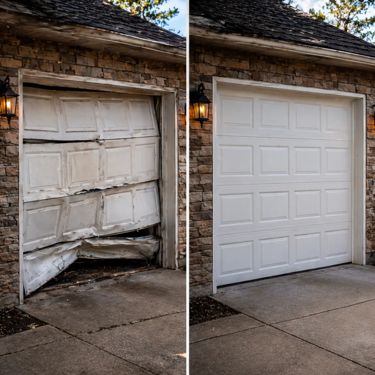 garage door repair before and after